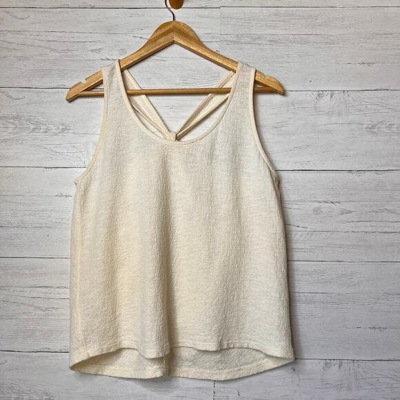 Madewell Top Womens Size Small Ivory Everly Twisted Jacquard Tank Summer - Picture 1 of 15